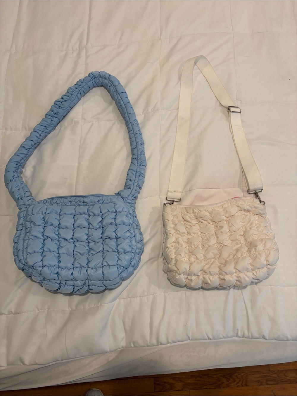 wild fable Light Blue Quilted Crossbody Bag